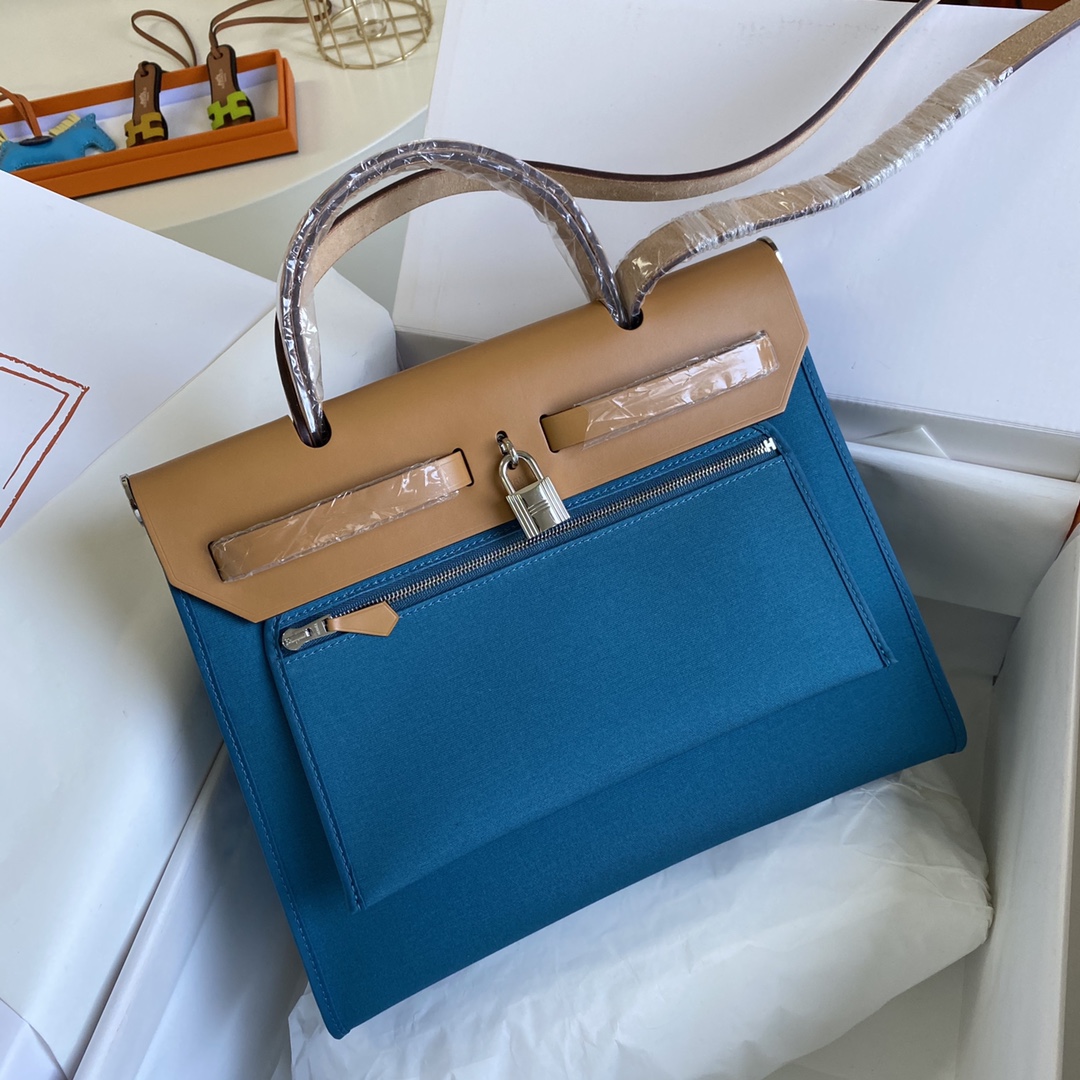 에르메스 에르백31 블루 잔지바르 은장